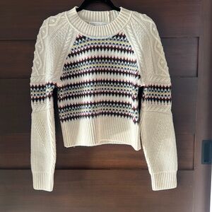Veronica Beard Cream Multicolor Knit Sweater